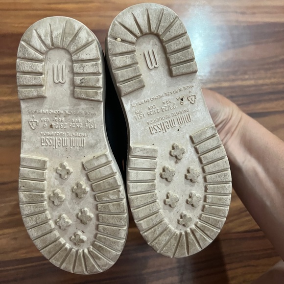 Mini Melissa Loafer Velcro size 9.0 US 25/26 EU black bow - Picture 5 of 10